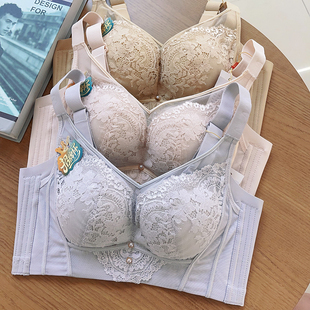 网纱雷丝薄款无钢圈聚拢抹胸收副乳调整型文胸亲肤舒适薄内衣女士
