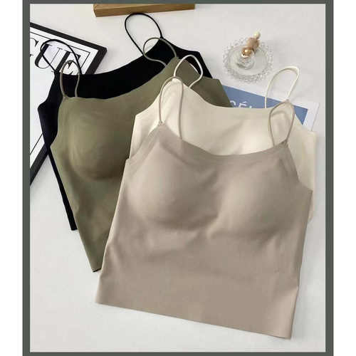 黛美芮7251固定一体带胸垫吊带女