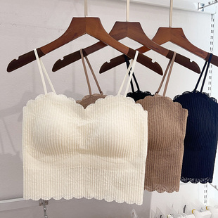 089性感美背内衣防走光蕾丝吊带背心女夏季 外穿带胸垫打底裹抹胸