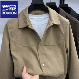 高端夹克衫 罗蒙正品 外套翻领商务休闲上衣中青年男装 男士 2026新款