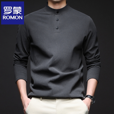 罗蒙秋冬男士长袖T恤德绒打底衫