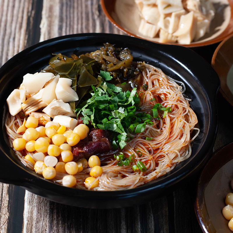 小愚娘绵阳开元米粉四川特产中餐厅牛肉/肥肠/鸡肉210g*10盒量贩