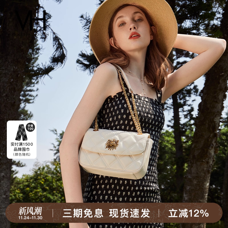VH女包茵然软包太阳神菱格链条包