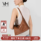 VH女包冉冉hobo包松弛高级感通勤手提包油蜡牛皮秋冬斜挎单肩包包