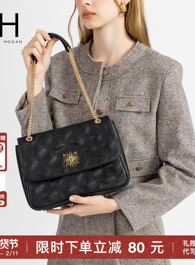 【新年礼物】VH女包茵然单肩包菱格牛皮通勤斜挎大容量休闲链条包