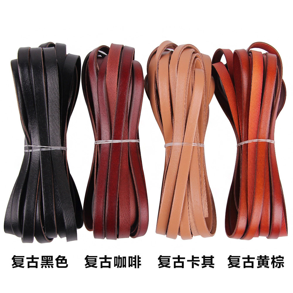 弧面复古真皮绳进口牛皮绳 DIY扁牛皮条手链项链包服饰缠绕篆刻刀
