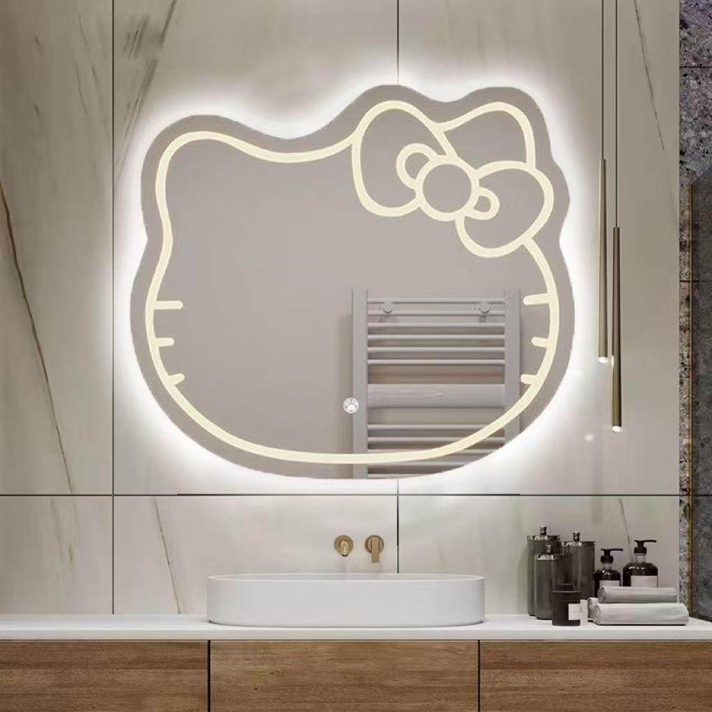 卡通猫咪智能镜浴室镜子led带灯壁挂超白玻梳妆镜化妆桌COB补光镜,家装主材,浴室镜,淘宝优惠券,粉丝福利购,淘宝优惠卷