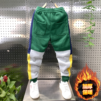 九分裤束脚修身拼色潮流男士卫裤