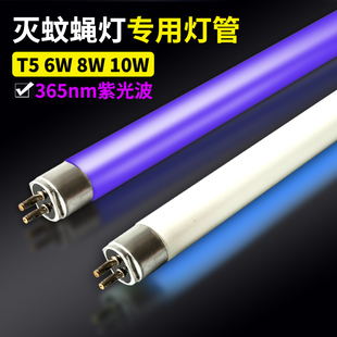 灭蚊灯管蓝光帝妍粘捕式 灭蝇灯专用T5灯管6W8W黑管紫蓝光诱蚊灯管