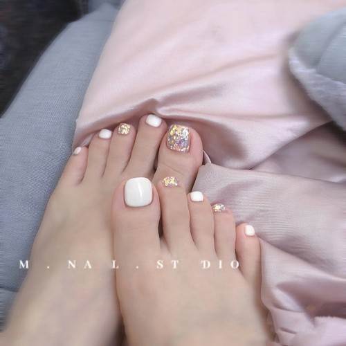 穿戴甲亮片脚美甲脚指甲贴片