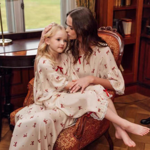 儿童春秋冬家居服2025新款 女孩可爱睡衣睡裙宝宝甜美棉绸2件套装