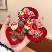 KT猫儿童发圈女童秋冬红色发绳头饰女孩高弹力不伤发新年皮筋发饰