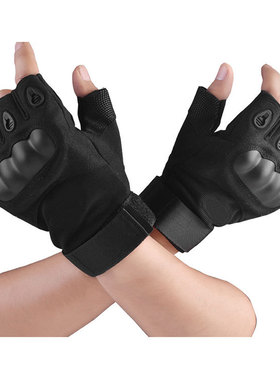 黑色半指手套 户外战术军绿手套 运动骑行半指战术手套男女同款