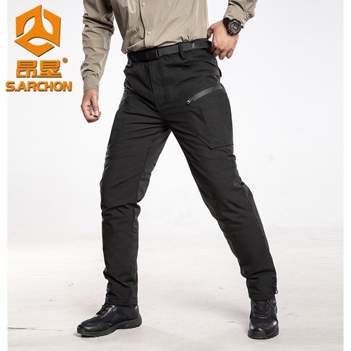 昂垦户外秋冬战术冲锋裤男防水宽松工装裤耐磨登山滑雪保暖棉裤