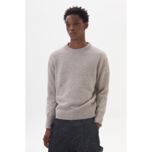 Anniehall25fw 秋冬保暖 小领口长螺纹双色羊毛杂色毛衣针织衫