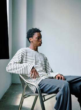 Anniehall25fw breton stripe tee重磅针织感海军条纹加厚毛圈T恤