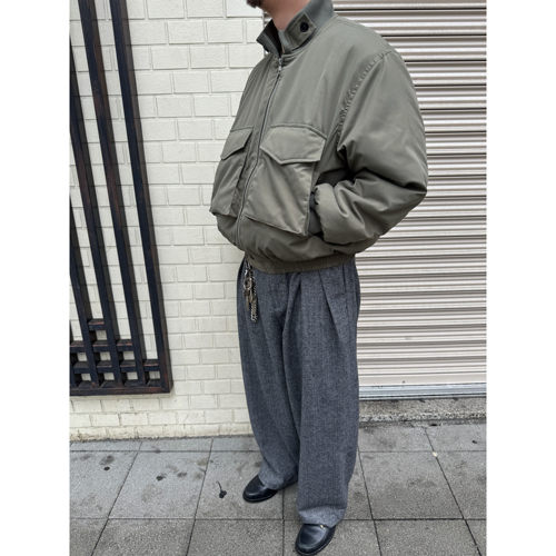 北欧气质羊毛毛呢人字纹复古西裤
