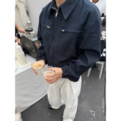 Anniehall25fw 重磅水洗法工夹克外套 短宽裁剪vintage感