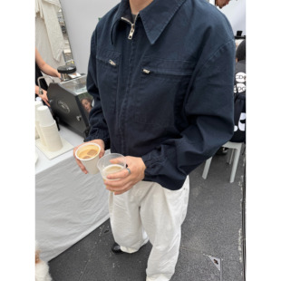 Anniehall25fw 短宽裁剪vintage感 重磅水洗法工夹克外套