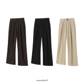 pants极垂微喇单褶宽松西裤 Anniehall25ss bootcut 3色