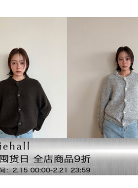 Anniehall25fw knitted cardigan秋冬气质复古感羊毛圆领开衫毛衣