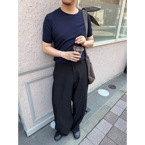双褶仿麻肌理感透气抗皱西裤