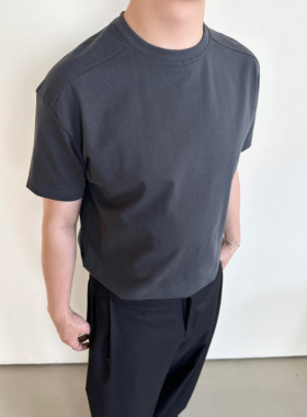 Anniehall24ss fitted short sleeves直角肩立体裁剪特殊袖口T恤
