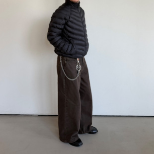 jeans秋冬定制水洗蜡染巧克力棕色牛仔裤 dyed wax Anniehall25fw