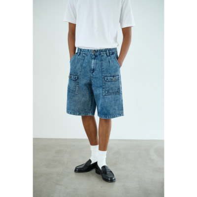 双袋短裤水洗牛仔短裤
