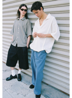 Anniehall25ss knitted shirt 北欧风开衫格子布料短袖衬衫针织