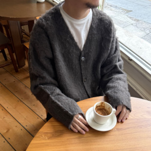 Anniehall25fw brushed cardigan北欧羊毛拉绒做旧复古开衫毛衣