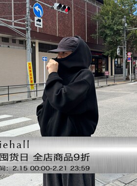 Anniehall25fw fleece-lined hoodie忍者空气太空棉高领连帽卫衣