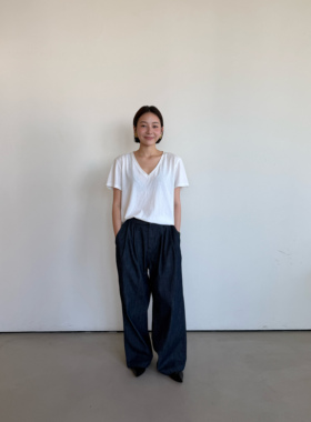 Anniehall26ss linen-feel夏季麻棉感复古宽松牛仔裤透气薄款