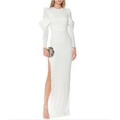 秋冬季 质感2023新款 气质连衣裙 妈妈晚礼服走秀主持人年会晚装 长款