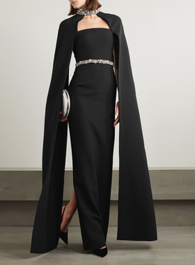 高端定制晚礼服轻奢镶钻重手工年会妈妈装2024新款质感连衣裙长款