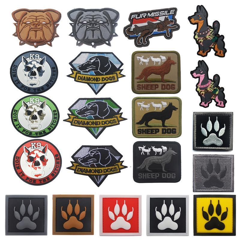 战术狗狗系列K9犬狗爪图案刺绣臂章魔术贴徽章狗衣狗包配饰布贴