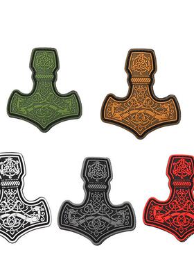 战术vking维京符号雷神之锤战术士气章 夜光pvc魔术贴章