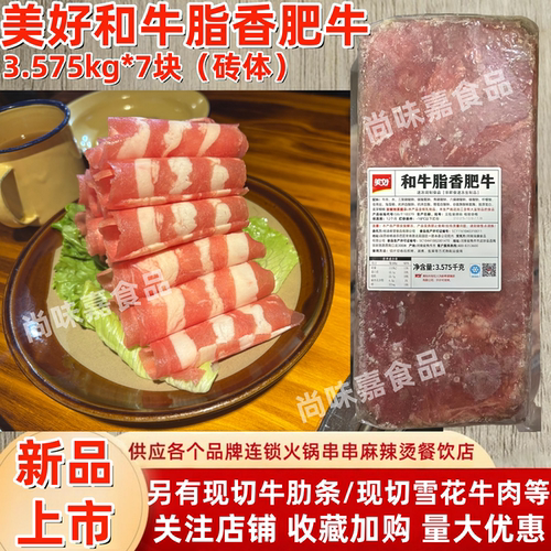 美好和牛脂香肥牛3.757千克火锅摆盘肥牛新鲜无骨肥牛肉块商用