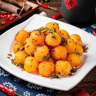 2023年新鲜黄金小土豆500g 20袋迷你无皮马铃薯球油炸半成品商用