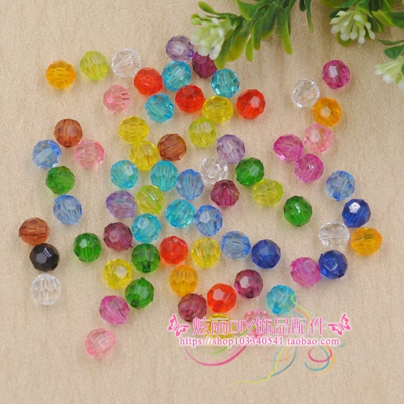 8mm手工串珠DIY材料亚克力