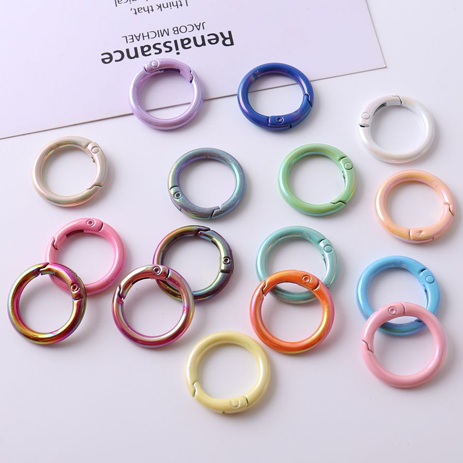 25MM彩色电镀烤漆亮面钥匙扣金属