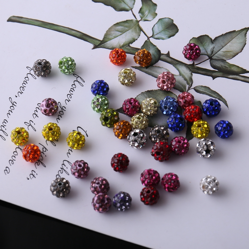 6MM香巴拉陶泥水钻球 diy手链耳钉配饰古风发簪串珠材料配件 隔珠