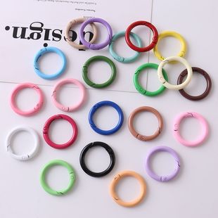 30mm彩色弹簧扣钥匙扣圈环DIY手工制作手机链车挂饰品配件材料