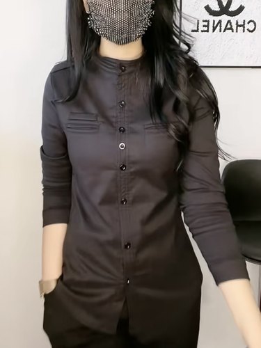 秋冬保暖加厚加绒衬衫女立领