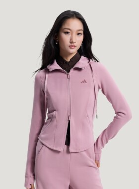 Adidas/阿迪达斯女子26年春运动短款修身连帽夹克外套KH2700 2701