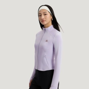 阿迪达斯女子26年春轻柔雅凉感修身立领早春薄外套KH2675 KH2676