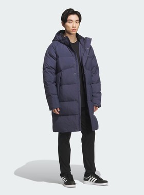 阿迪达斯男子25年冬款暖芯科技长款600蓬羽绒服外套KS6480 KR0934