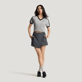 Adidas/阿迪达斯三叶草女子26年夏款纯棉插肩袖V领短袖T恤 KU4771