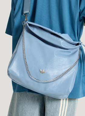 阿迪达斯三叶草26年夏仿皮质男女金属链单肩包斜挎包KS5157 5156
