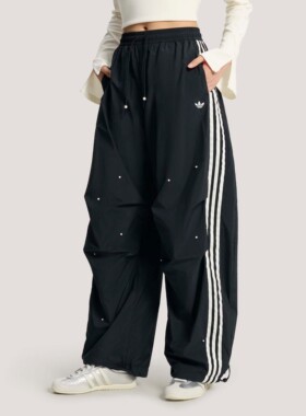 Adidas/阿迪达斯三叶草女子26年春梭织宽松运动伞兵裤KS2865 2866